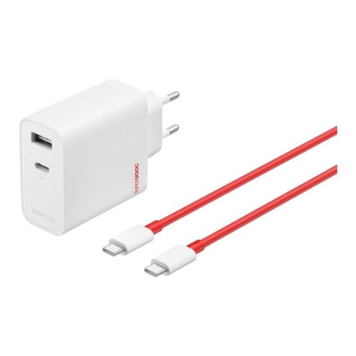 Cargador de viaje OnePlus - SuperVOOC - 80W - USB-A/USB-C - Cable USB-C incluido