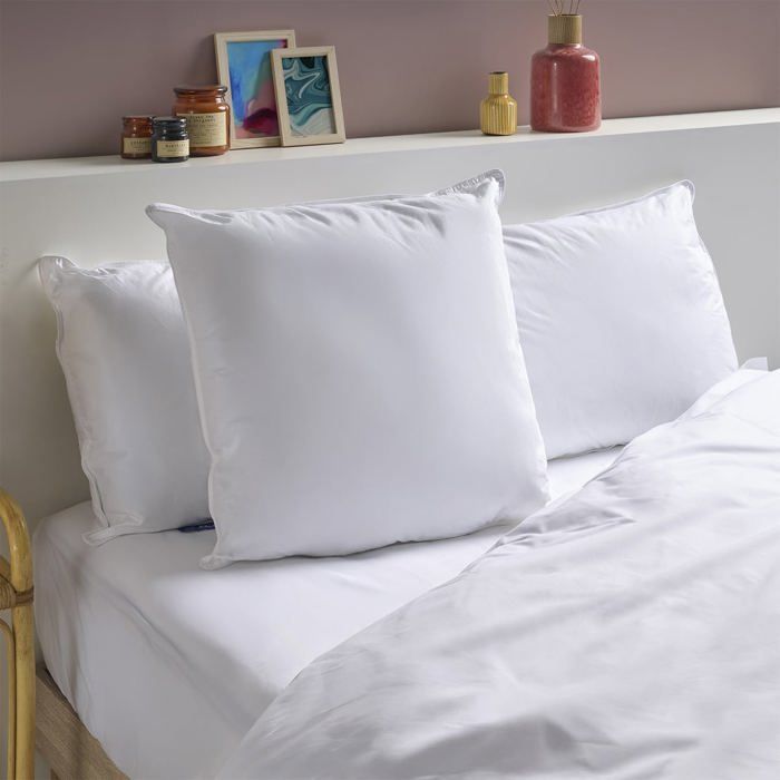 Almohada mixta de espuma viscoelástica, antiácaros, 60x60cm - Comodidad ajustable - Barras de espuma viscoelástica - CALIN BLUE