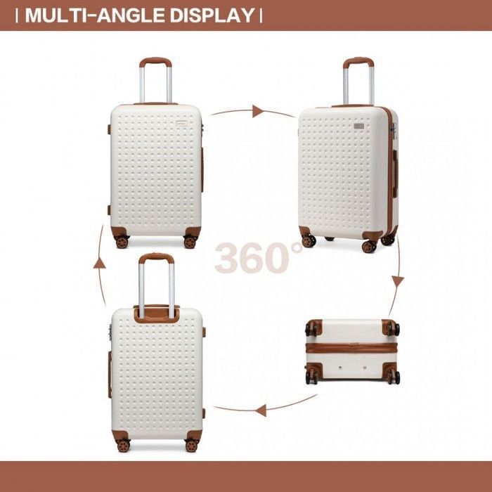 Maleta grande Kono de 76x50x31cm, ABS, maleta rígida de cabina, 4 ruedas, con cerradura.