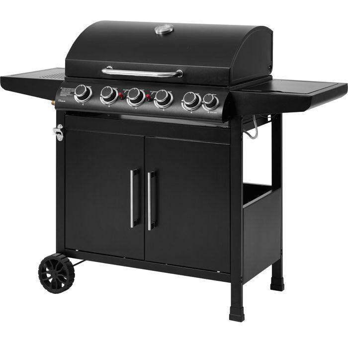 Churrasqueira a gás - Cookbox - Paarl - 5 queimadores - Superfície de cozimento: 70 x 42 cm - Grelha de aço