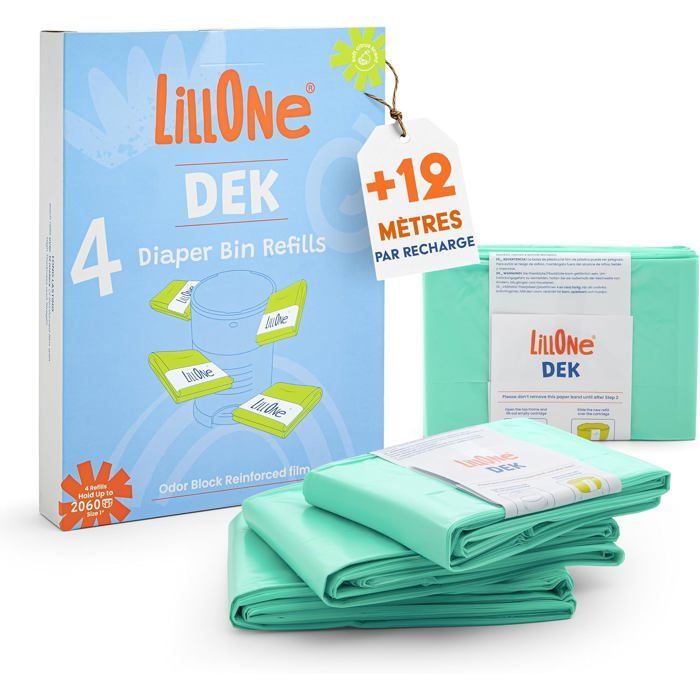 Sacchetti di ricarica compatibili con i contenitori Korbell Classic da 16 litri e Litter Champ – Confezione da 4 ricariche per contenitori per pannolini