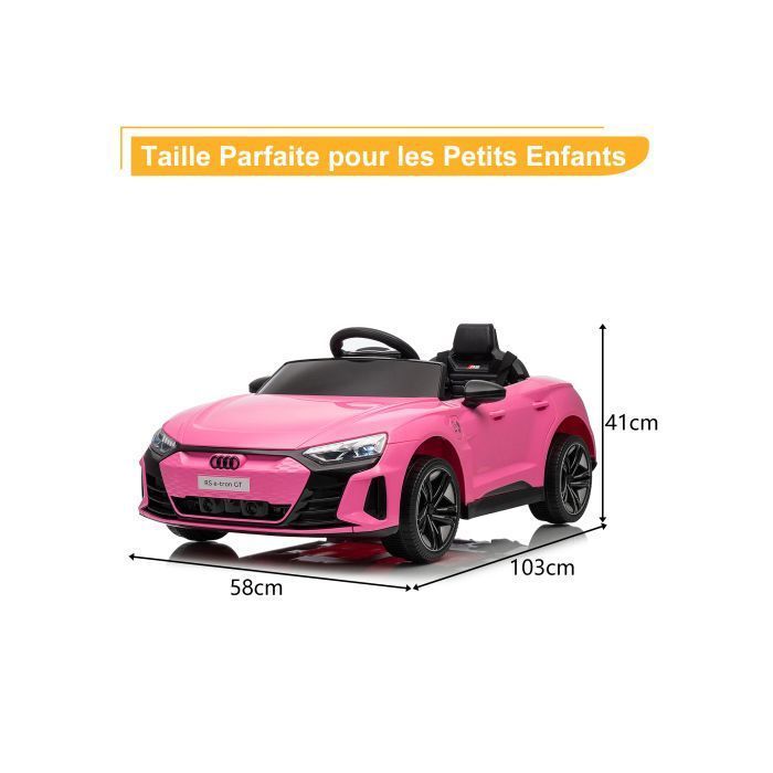 Coche eléctrico infantil Audi RS e-tron GT - LALAHO - para niños de 3 a 5 años - 103 x 58 x 41 cm - Rosa