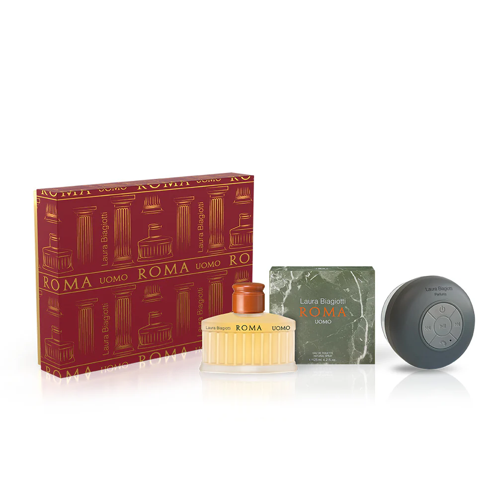 Roma Uomo COFANETTO Roma Uomo Stylised Set – Eau de Toilette + Speaker Bluetooth - Cofanetto Profumo Uomo, Eau de Toilette