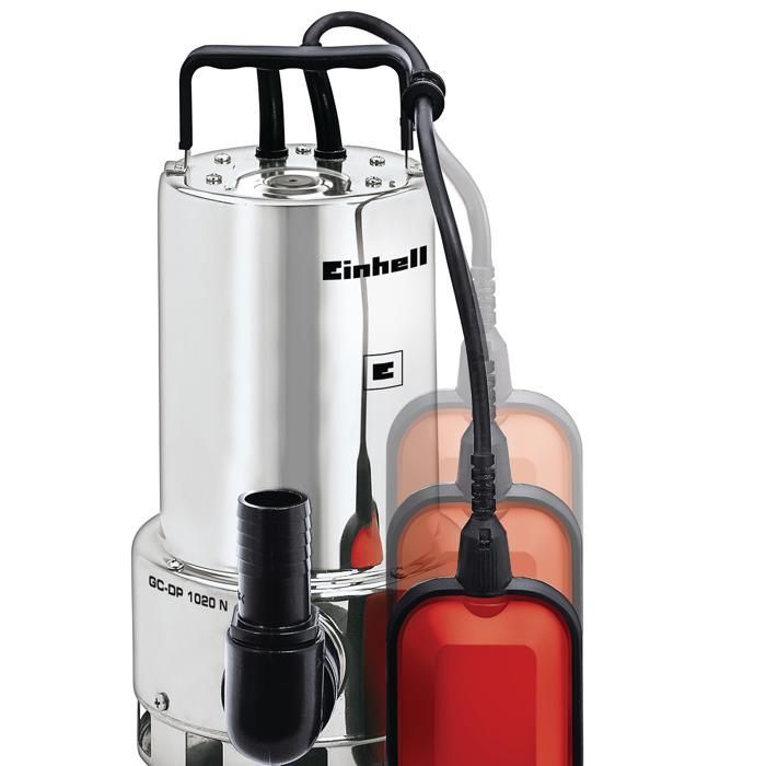 Bomba submersível para água suja Einhell GC-DP 1020 N (1000 W, imersão de 5 m, cabo de 10 m) Fornecida com adaptadores.