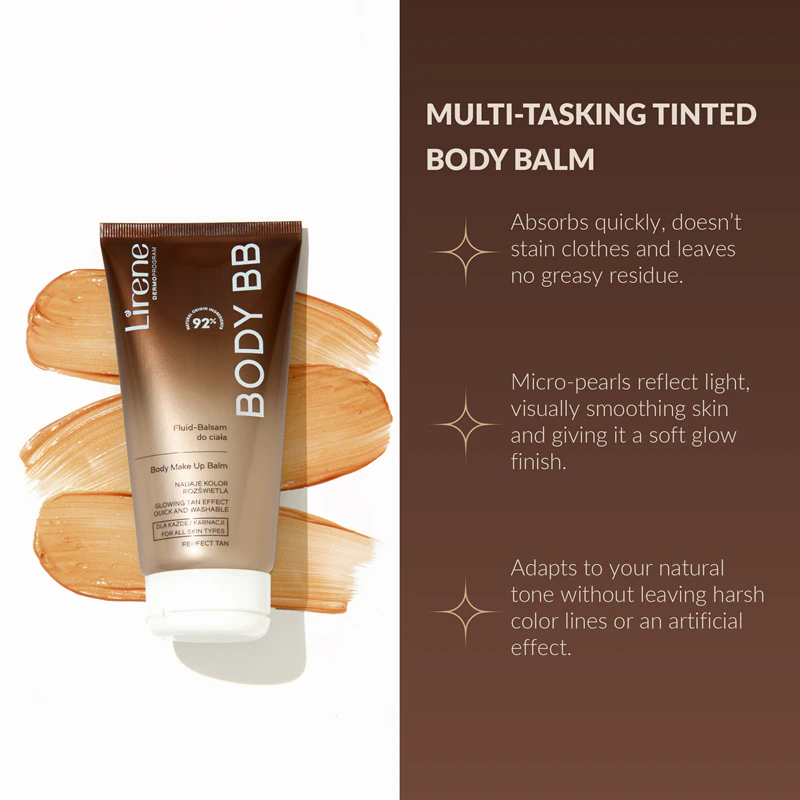 Loção corporal Lirene Perfect Tan para um bronzeado instantâneo