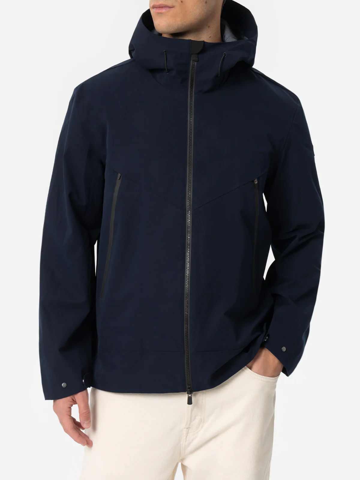 Parson herenjas met capuchon, marineblauw, 3 lagen
