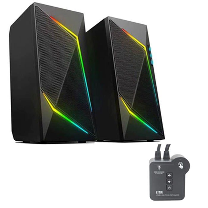 Haut Parleur Gaming 2.0 Eitri Black Illuminated - Bluetooth 6W