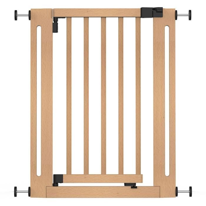 Safetots Barrière Élégante en Bois Naturel, 63cm - 71cm