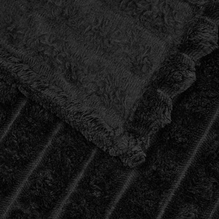 Manta/colcha moderna, suave y lujosa - Máximo confort - Manta negra de 150x130 cm de forro polar @EU567853