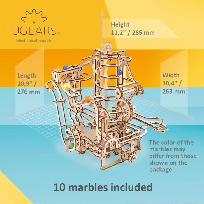 UGEARS - Houten knikkerbaan - 3D-puzzel - 266 stukjes