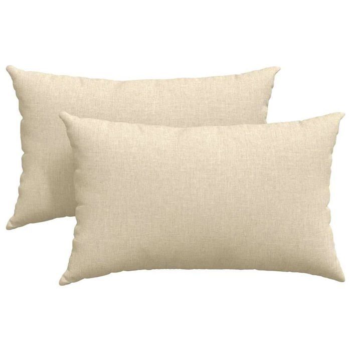 Cuscini per divano in tessuto - vidaXL - Crema - 50x30 cm - Fodere sfoderabili - Imbottitura in poliestere - Uso interno