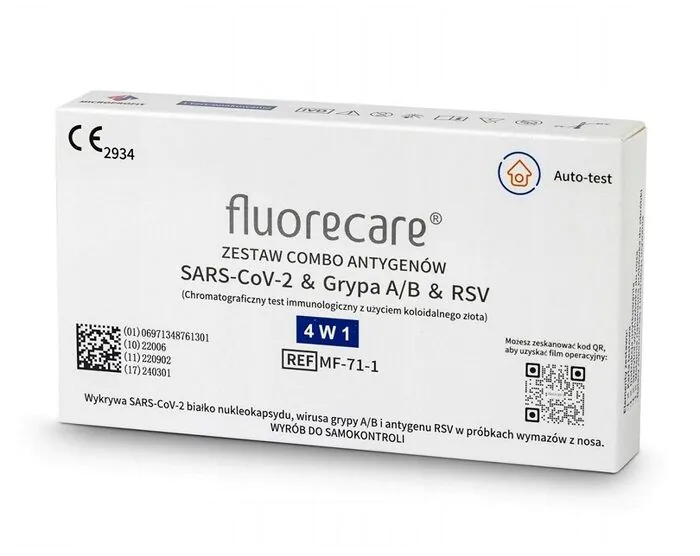 Fluorecare Test antygenowy Zestaw antygenów Sars-CoV-2 + Grypa A/B + RSV