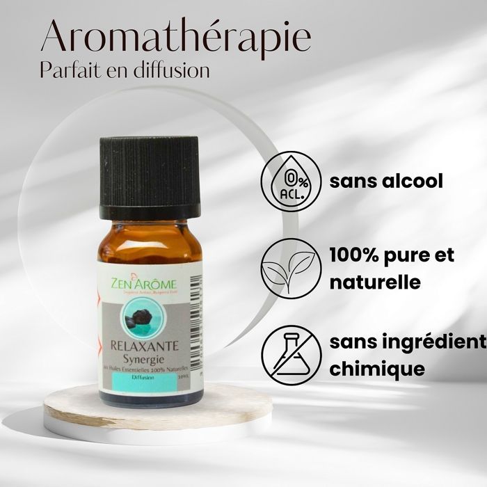 Synergie d'Huiles Essentielles Relaxante – Mélange d'huiles essentielles 100% pures et naturelles – Aromathérapie – 10ml - Zen'Arôme