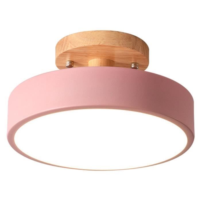 Plafonniers Moderne LED Luminaire Nordique en Bois Luminaire IntéRieur Cuisine Salon Chambre Salle de Bains -Rose