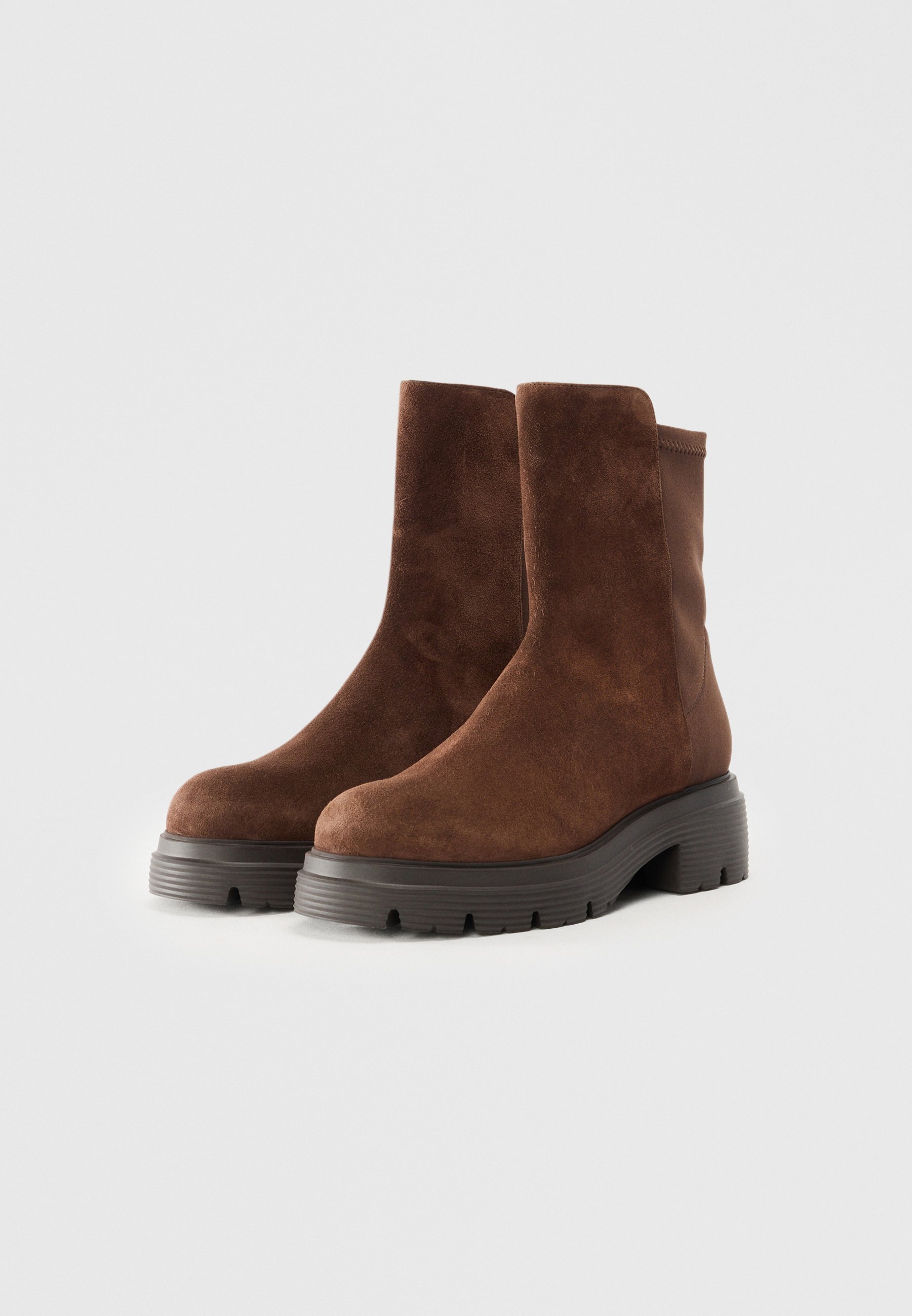 Stuart Weitzman platform enkellaarsjes - walnoot