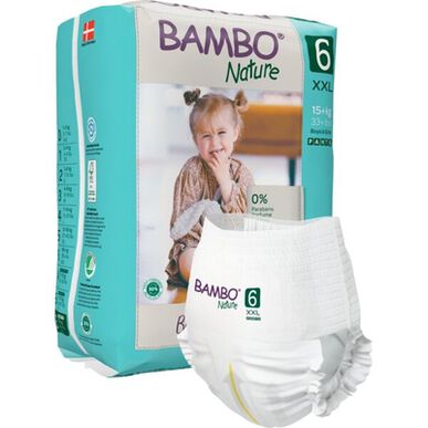 Pañales tipo pantalón Bambo Nature para niños y niñas, ropa interior ecológica T6 16 kg 18 unidades 18 unidades
