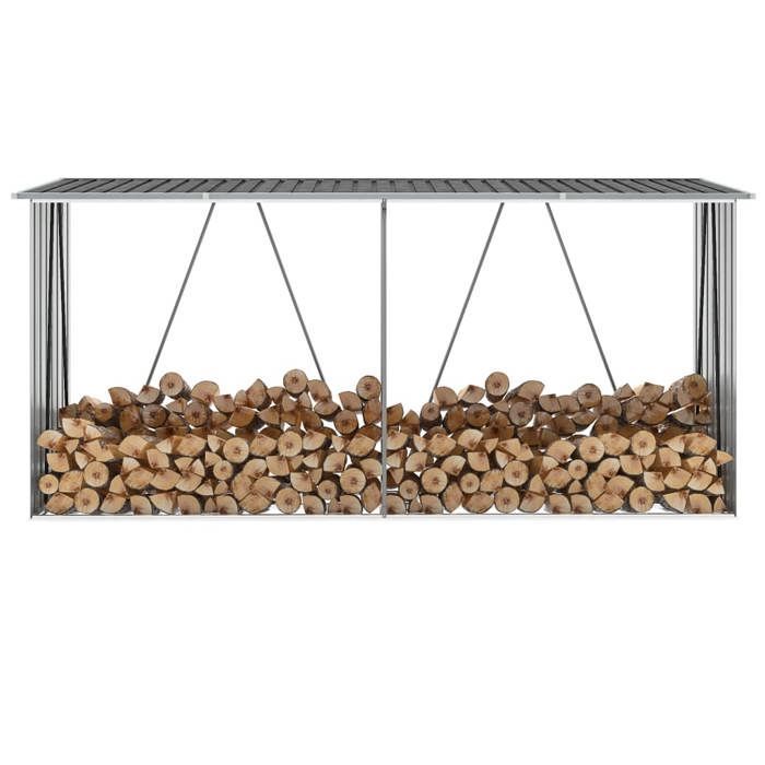 Caseta de almacenamiento de madera - vidaXL - Acero galvanizado - 330x84x152cm - Antracita - Duradera