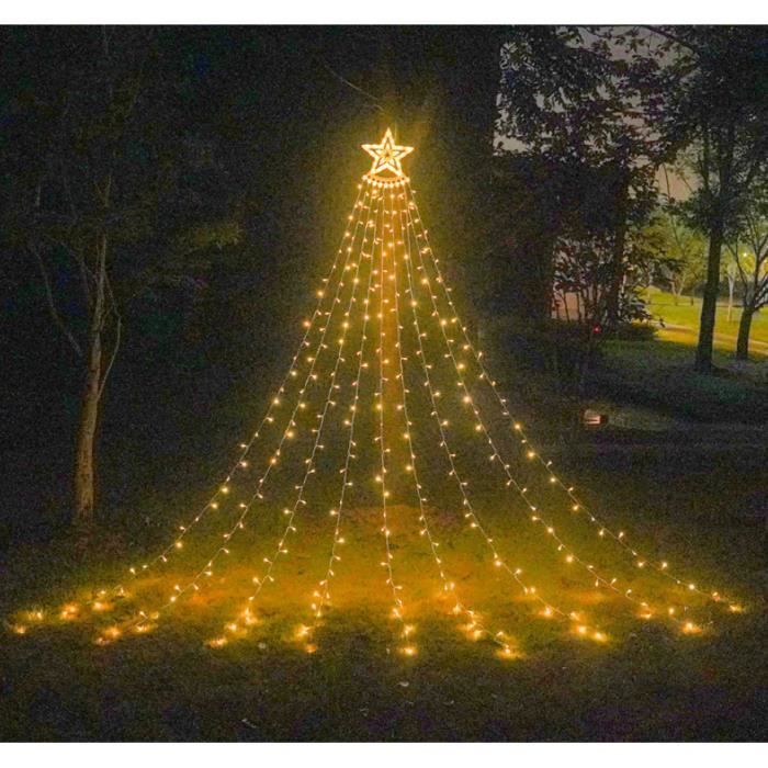 350 luci a cascata a LED per albero di Natale, stelle e luci fatate impermeabili per esterni, ideali per feste e matrimoni.