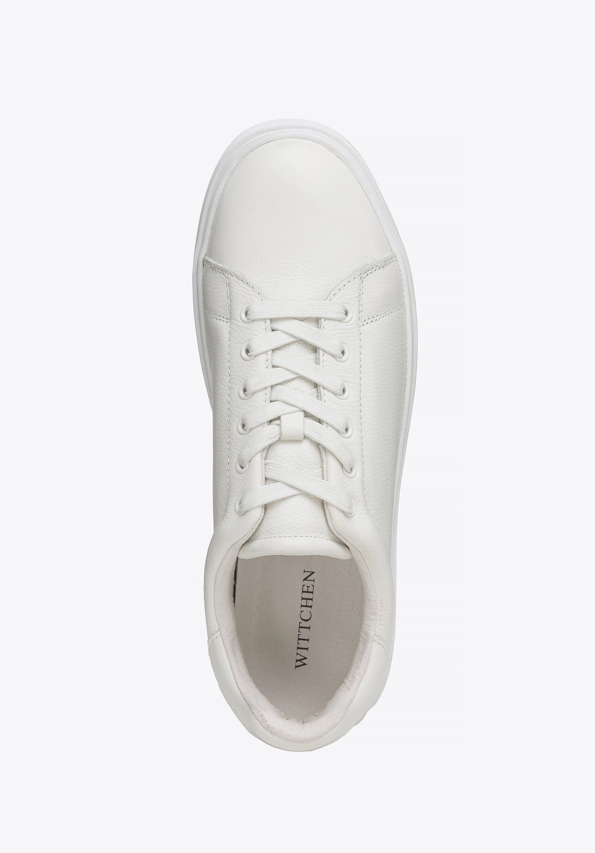Męskie sneakersy ze skóry naturalnej licowej kremowe
