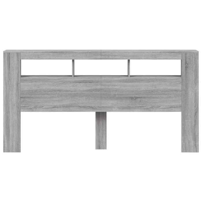 vidaXL Tête de Lit à LED, Accessoire de Lit, Tête de Cadre de Lit, Meuble de Chambre à Coucher, Sonoma Gris 200x18,5x103,5 837370