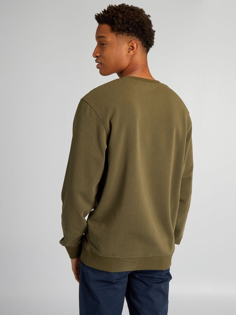 Sudadera de cuello redondo de color liso +190 cm - CAQUI