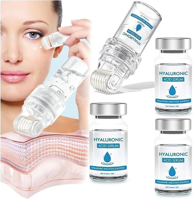 Sistema de microinfusión para tratamientos faciales y labiales, ácido hialurónico, rodillo de microinfusión Microdart, sistema facial con sérum.
