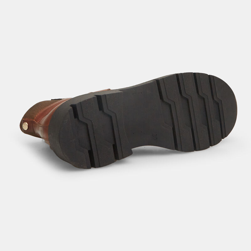 Bata Flexible dames enkellaarsjes van leer met vetersluiting
