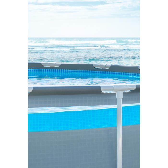 Kit de piscina tubular desmontable Intex - Estructura Pris - 488 x 122 cm - Redonda (bomba, cubierta, alfombrilla de suelo y escalera) - 26730NP