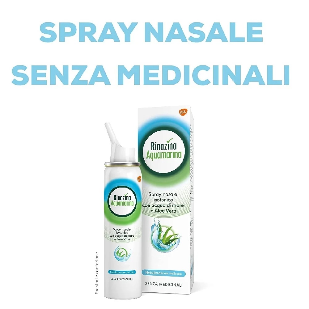 RINAZINA Rinazina Aquamarina espray nasal isotónico con aloe vera 100 ml higiene nasal