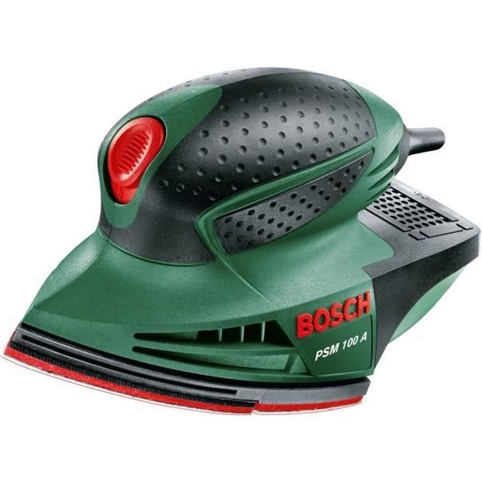 Lijadora multifunción Bosch PSM 100 A (suministrada en un estuche de plástico con 3 hojas abrasivas G80, G120 y G160)