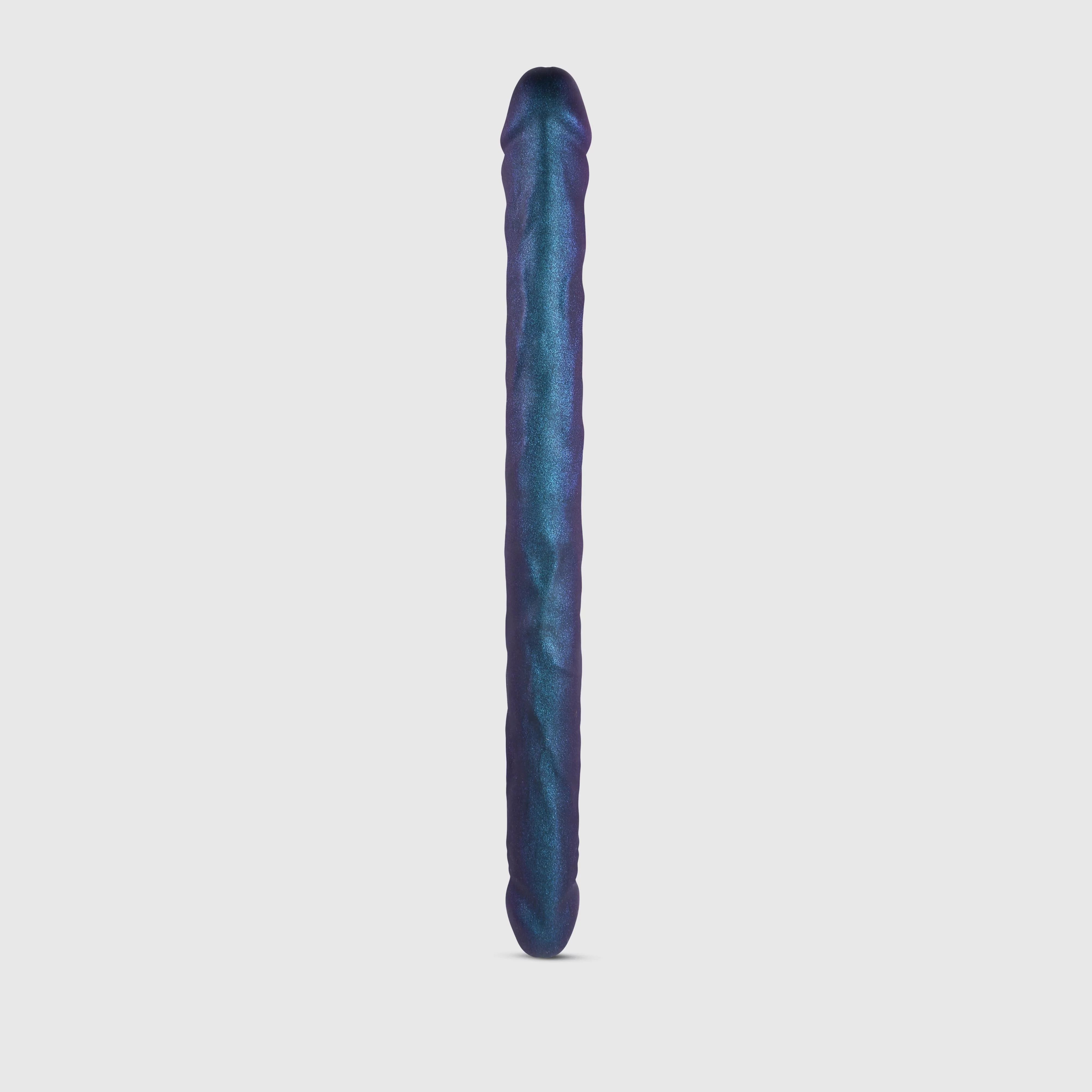Strap-On-Me Doppeldildo, realistische Schlangenform, metallische Farbe