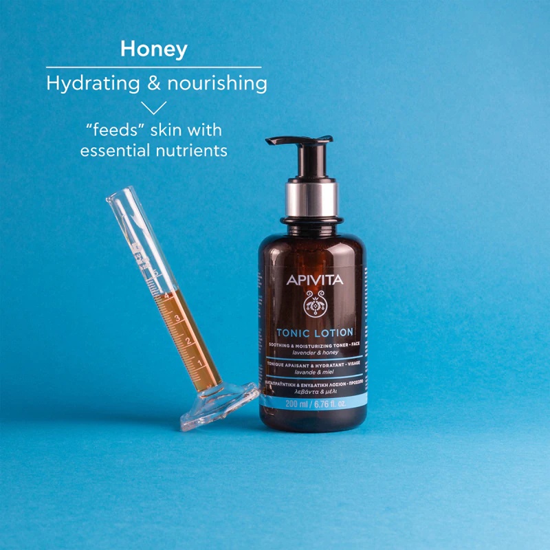 Apivita mitrinošs sejas toniks – nomierinošs sejas toniks ar mitrinošām īpašībām.