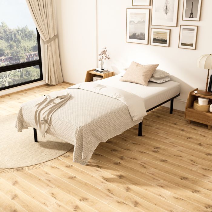 TUNCCO Sommier 90x190cm, avec 6 Pieds,  Sommiers à Lattes pour AdulteEspace de Rangement de 29 cm