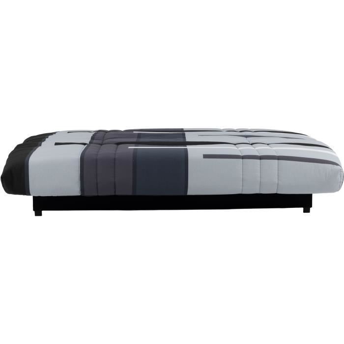 Sofá cama Click-clack de 3 plazas - Gris Track - 190 x 90 x 92 cm - PIXIE