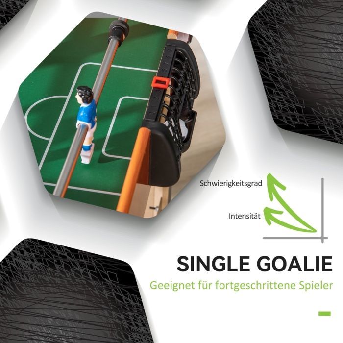 Tafelvoetbaltafel, 2 ballen, antislip handgrepen, voor kinderen en volwassenen, scorebord, MDF, metaal, felle kleuren