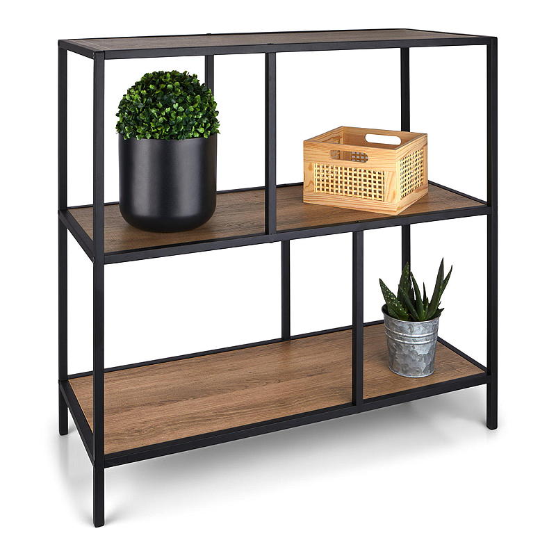 Estantería de suelo Milton para el hogar, 83x33x80 cm, metal y madera.