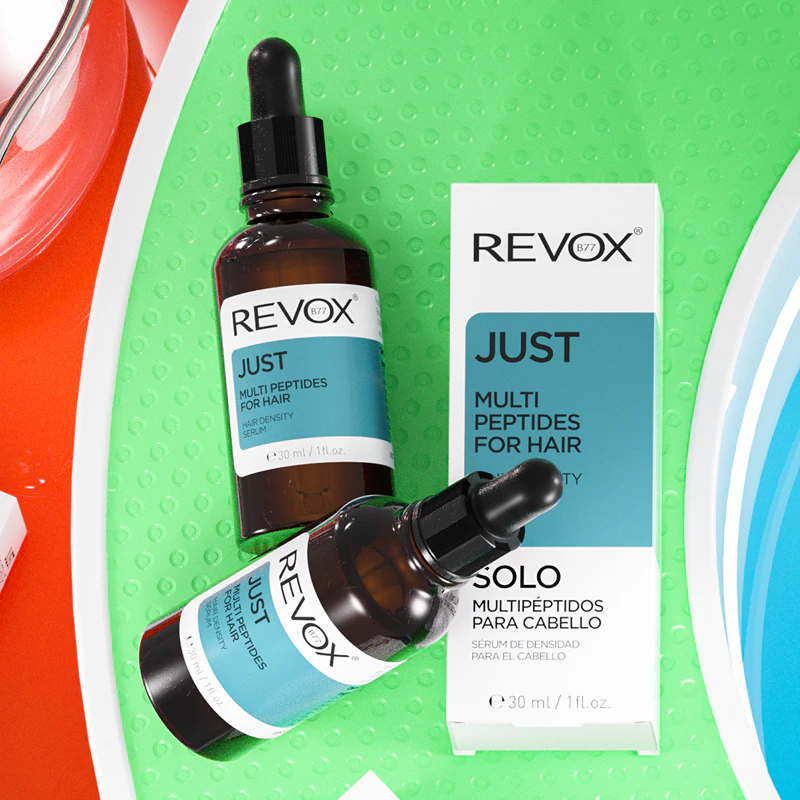 Revox B77 JUST Multi Peptides é um sérum capilar que estimula o crescimento de novos fios.