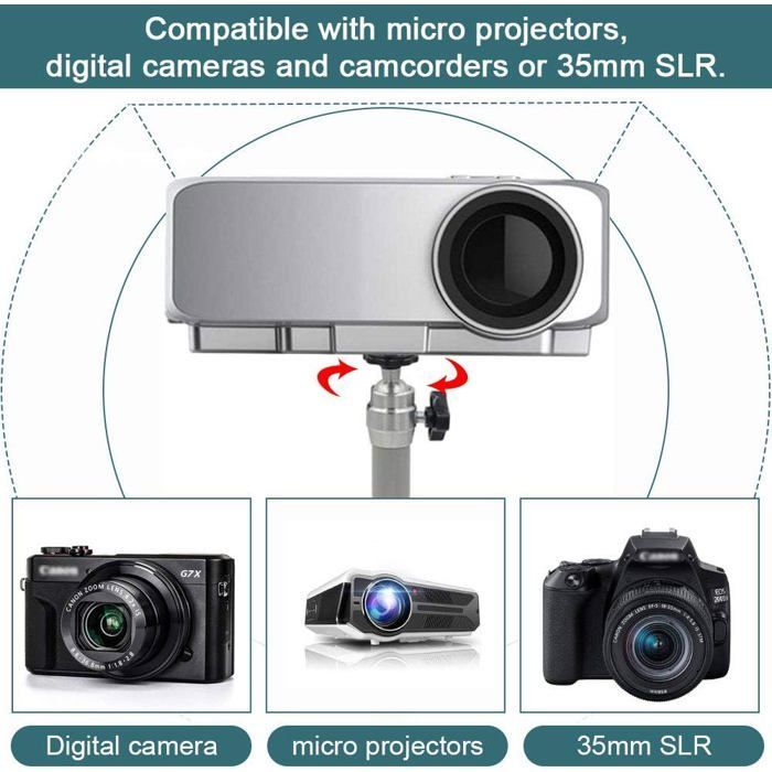 Soporte universal para proyector - ZOKKO - Altura ajustable 21,5 cm - Inclinación de 90° - Rotación de 360°