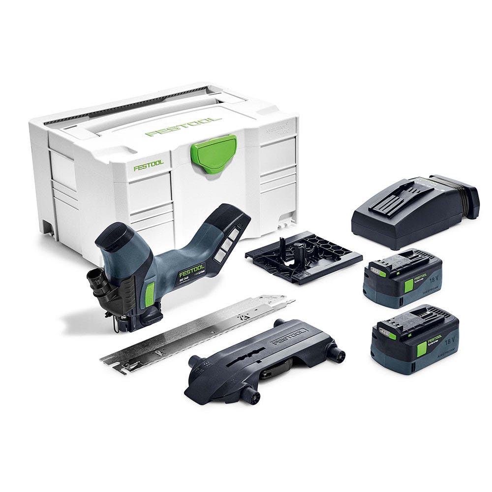 Serra isolante FESTOOL 18 V 240 mm ISC 240 com 1 bateria de 5,2 Ah em Systainer (conjunto 577128)