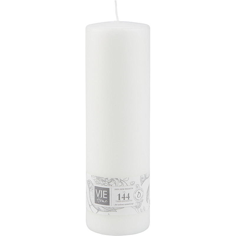 Vie Home Cube lys 144 timer 7,8x25 cm paraffin hvid