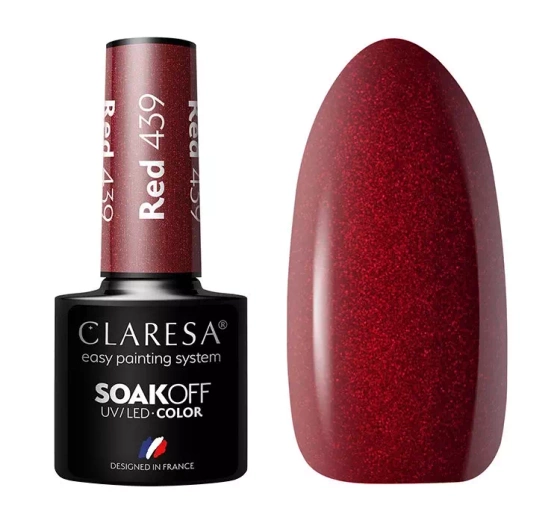 Claresa hybrydowy lakier do paznokci Red 439 5 g