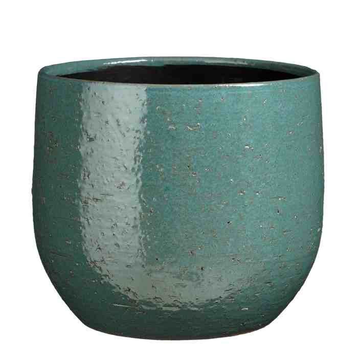 Mica Decorations Nicolas bloempot - 29x29x25 cm - Keramiek - Petrol