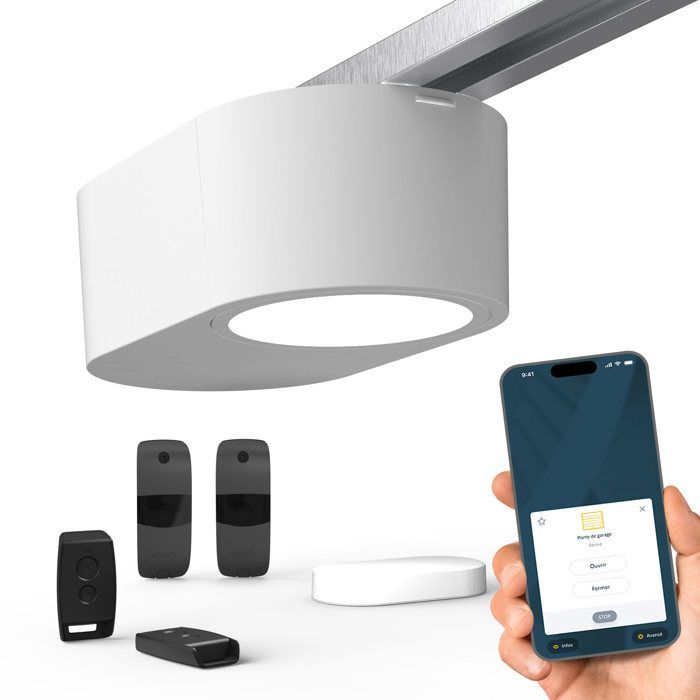 SOMFY 1246483 - Motorisation porte de garage Serenia 700 io Connect - Pilotable à distance avec smartphone et assistants vocaux -