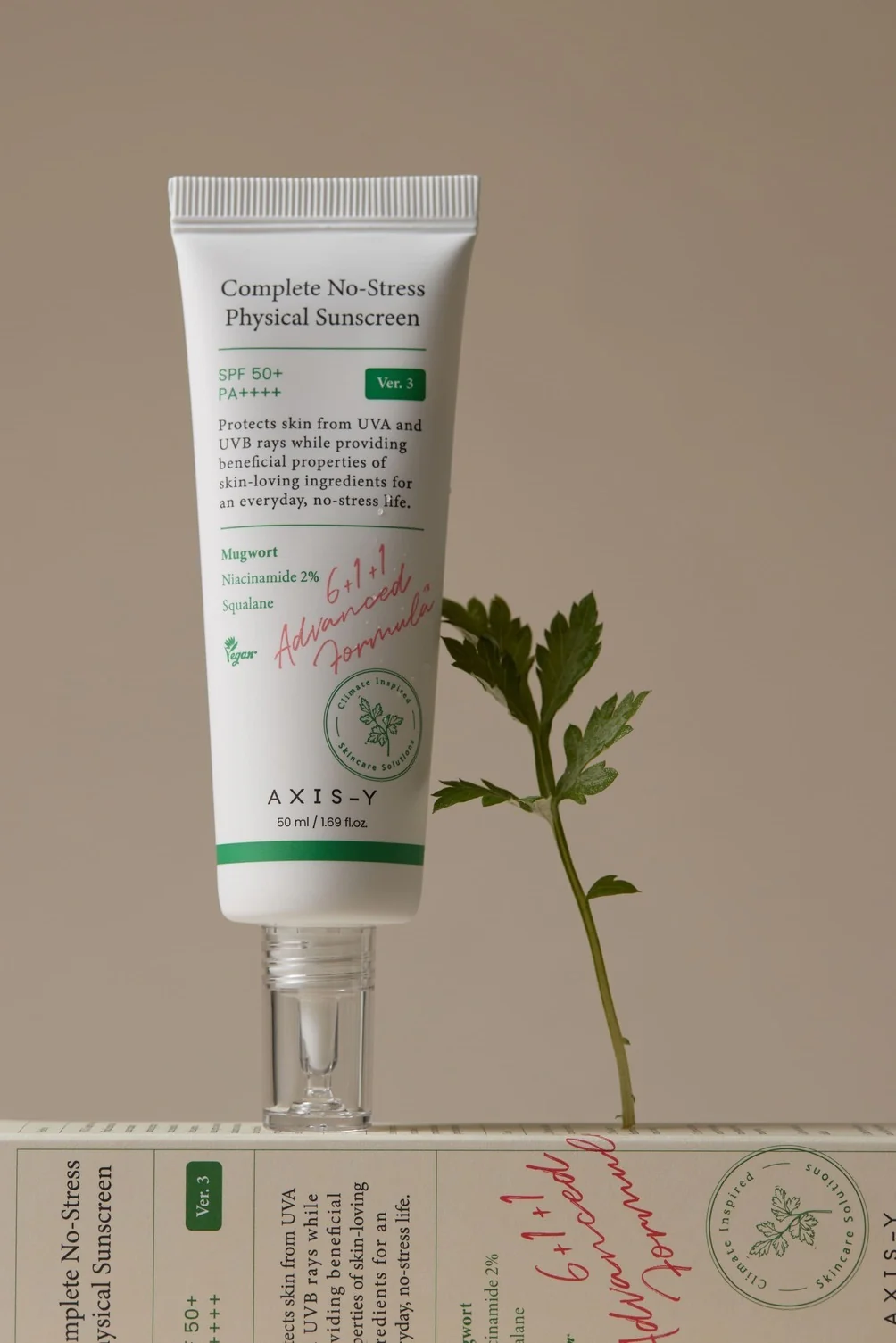 6+1+1 Complete No-Stress Physical Sunscreen V.3 SPF50+ PA++++ - Solare viso alta prot.