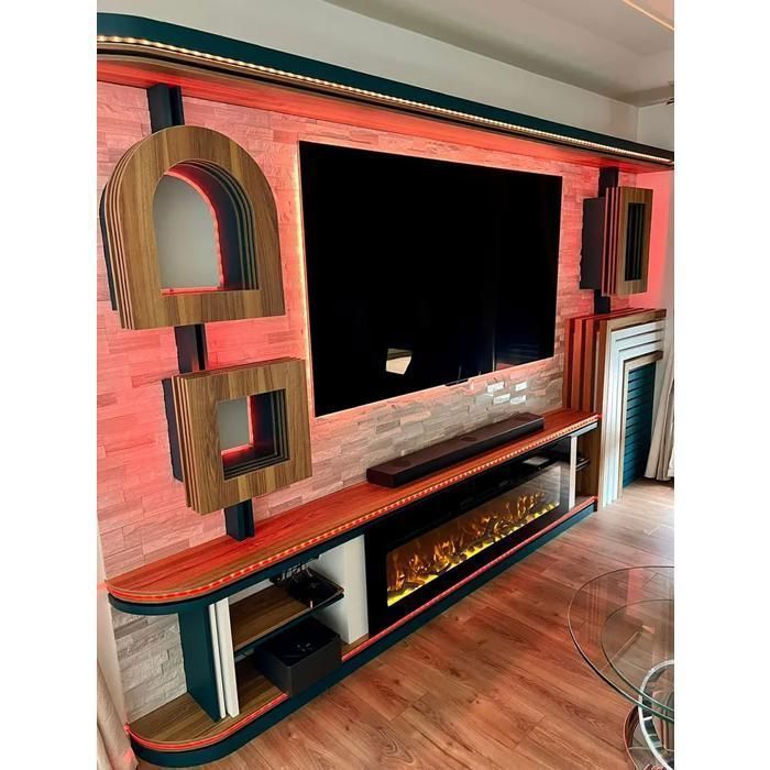CHEMIN'ARTE - Cheminée électrique Encastrable Elysée 3XL 152 cm Effet Flammes LED, Chauffage programmable, Télécommande