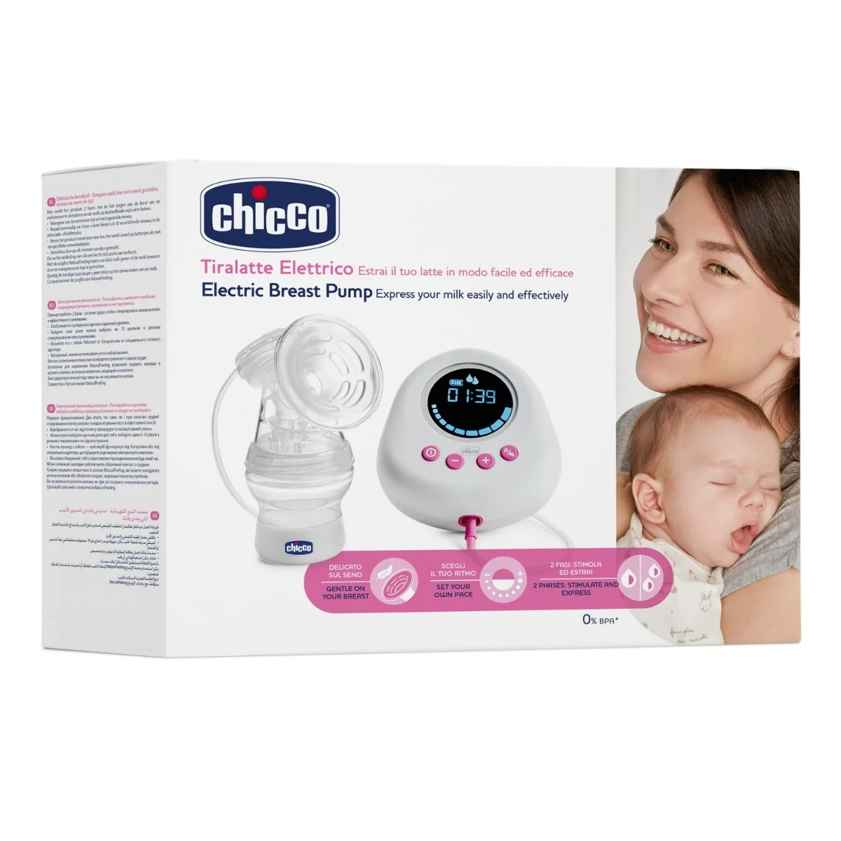 Extractor de leche eléctrico Chicco, accesorios para la lactancia materna