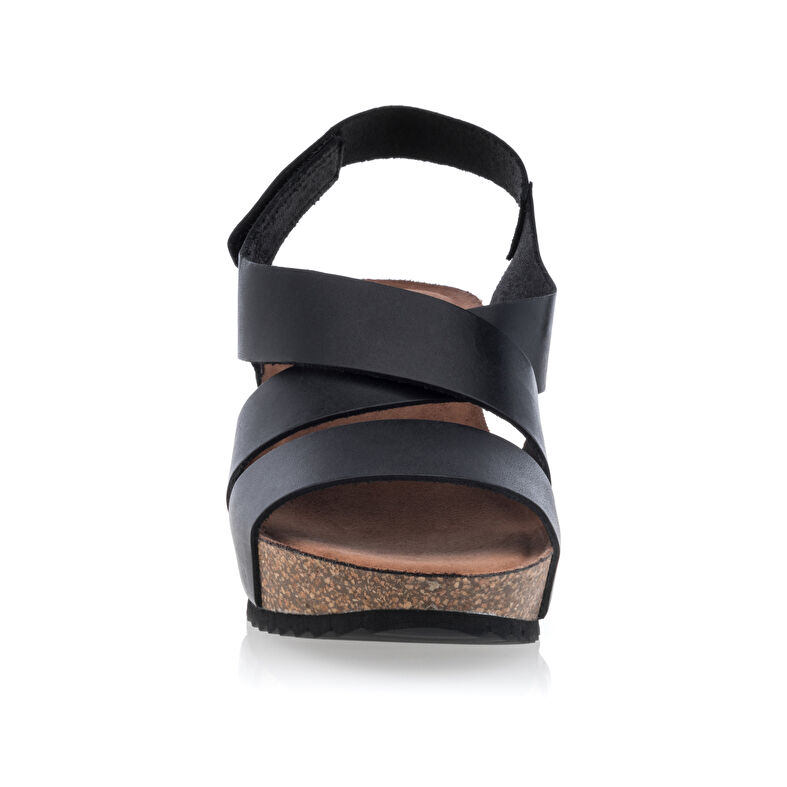 Svarte sandaler / sko med åpen tå til dame