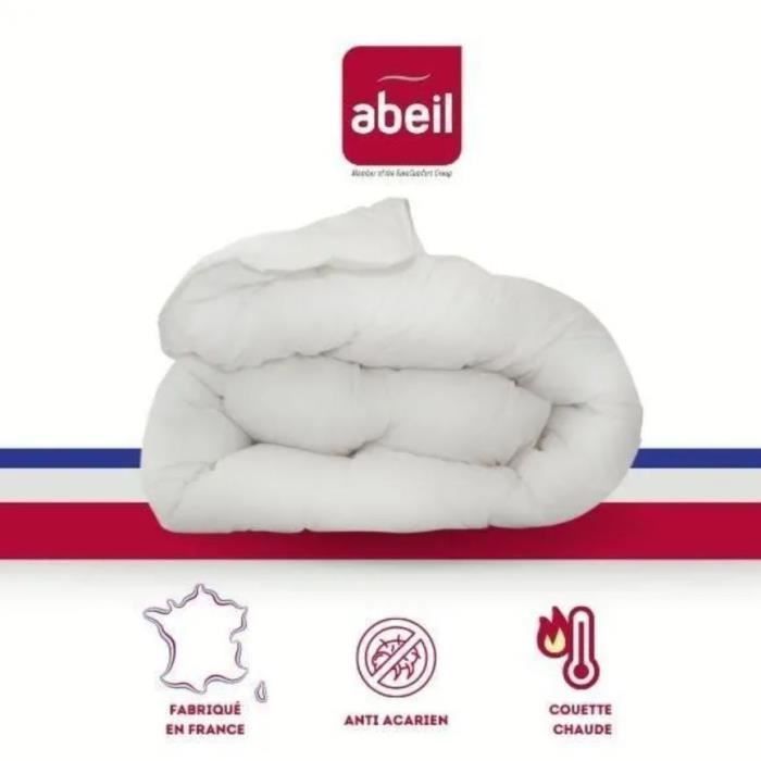 Piumino antiacaro - 220 x 240 cm - Caldo - 400 g/m² - 2 persone - Bianco - ABEIL