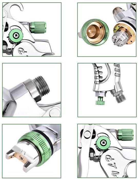 Pistola a spruzzo professionale HVLP TTLIFE, 3 ugelli da 1,4 mm, 1,7 mm, 2,0 mm, serbatoio da 600 cc.