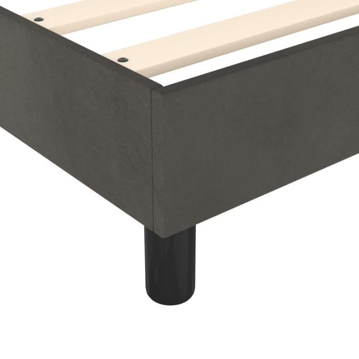 Base de cama de muelles ESTINK - Gris oscuro - 160x200 cm - Terciopelo